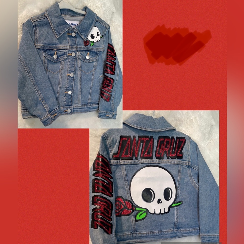Custom made girls jean jacket. (Santa Cruz)